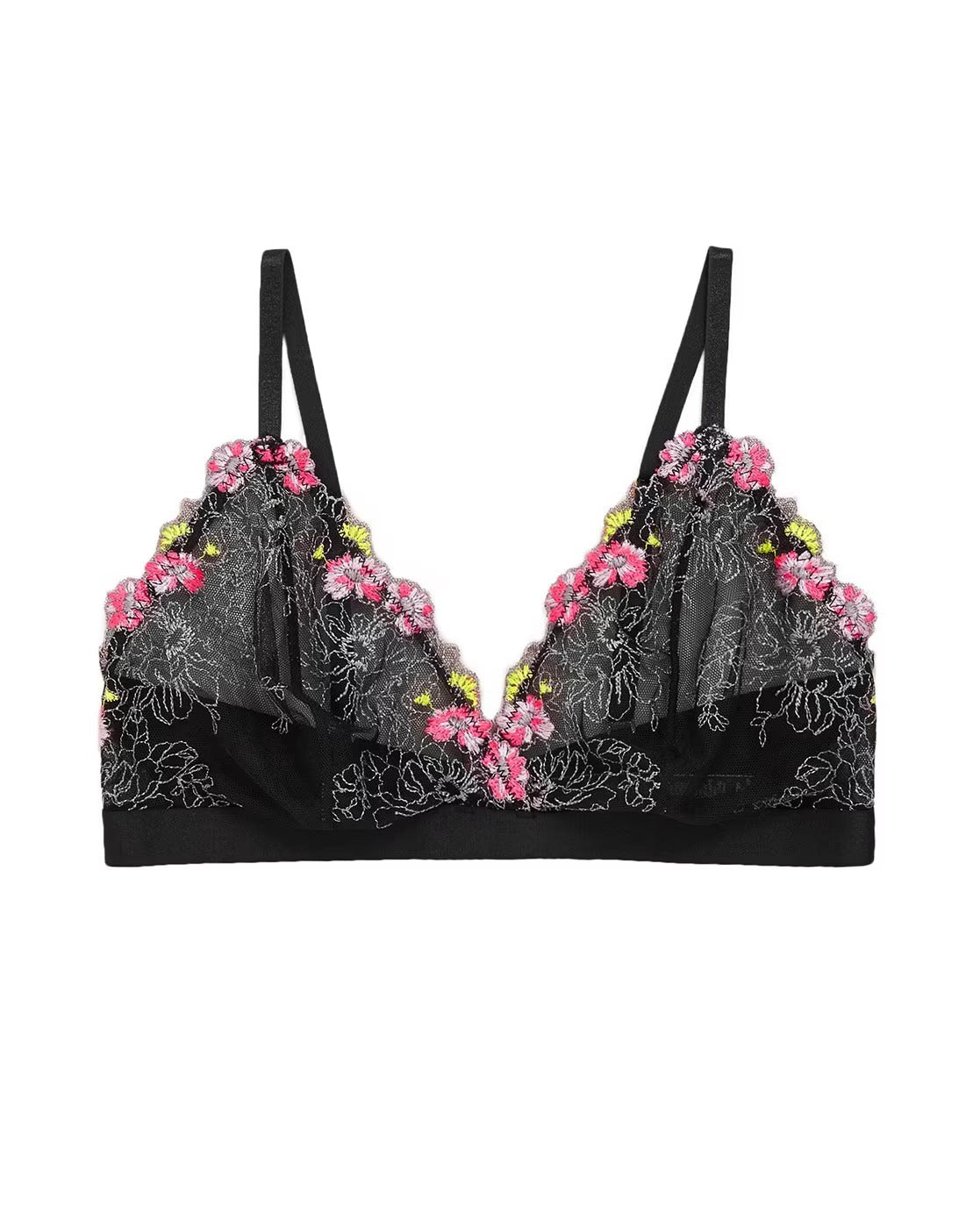 Floral Tattoo Embroidered Bralette