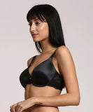 Silk & Lace Padded Plunge Bra