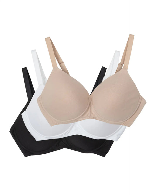 3pk Non Wired Full Cup T-Shirt Bras DD-E