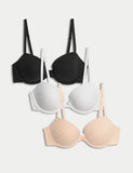 3pk Wired Balcony Full Cup T-Shirt Bras A-E