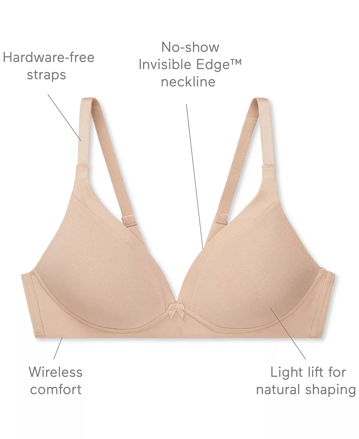 Warners® Invisible Bliss® Cotton Comfort Wireless Lift T-shirt Bra