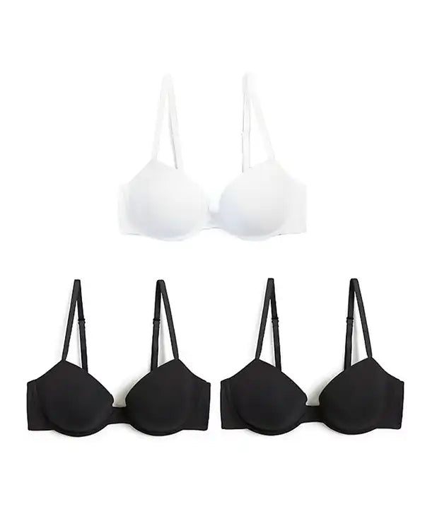 3pk Wired Plunge Full Cup T-Shirt Bras DD-E