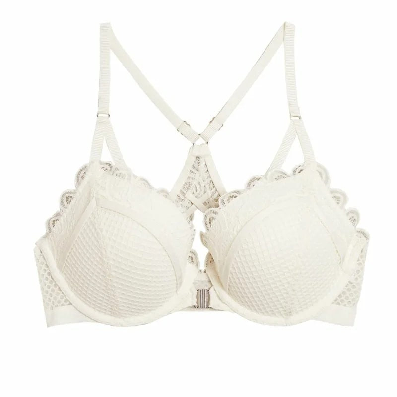 Cream Lace Padded Underwired Bra