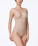 MAIDENFORM Women's Ultra-Light Firm Tummy-Control Sheer Lace Bodysuit