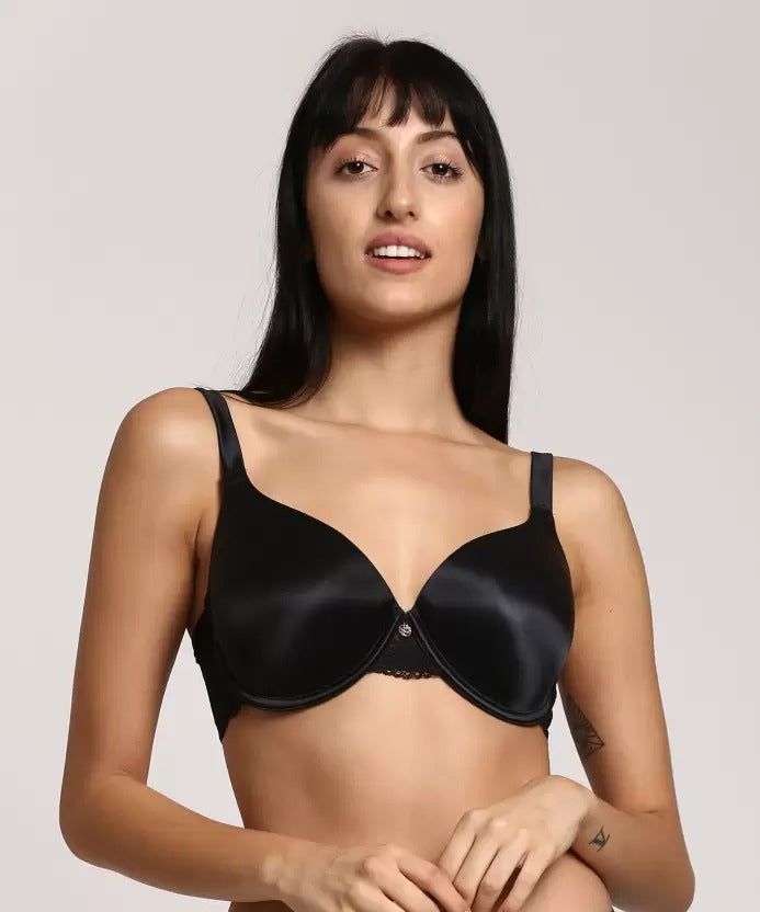 Silk & Lace Padded Plunge Bra