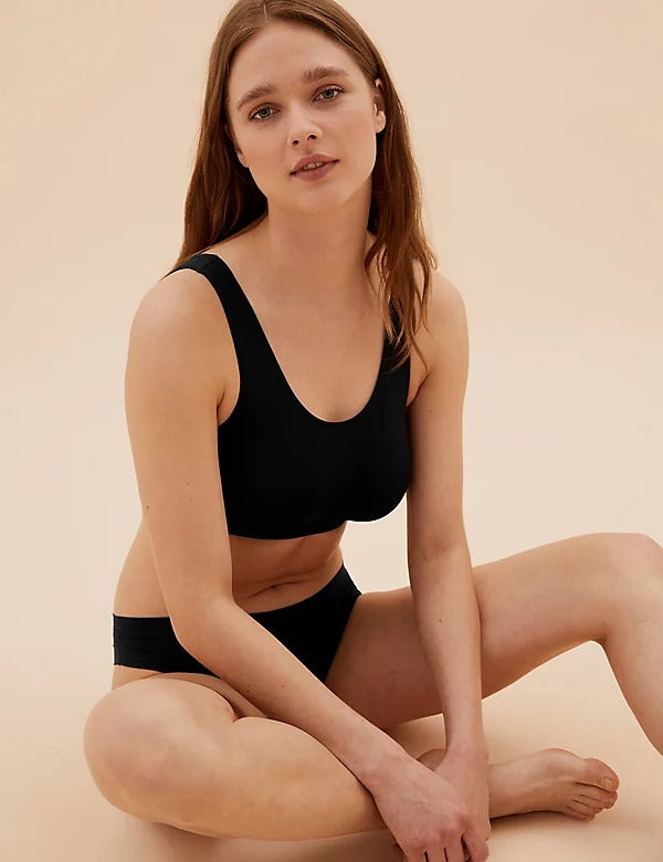 Non-Wired Full Cup Seamless Crop Tops