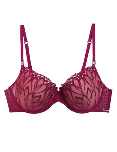 Embroidered Padded Balcony Bra Set