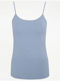 Blue Basic Fitted Cami Top