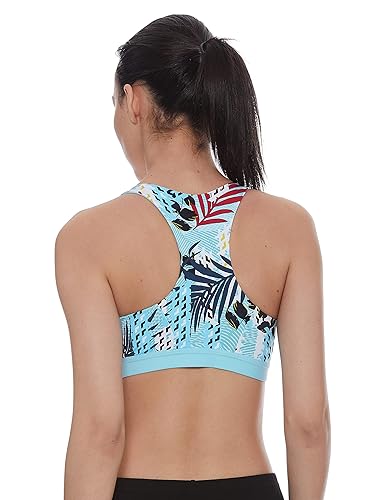 Goodmove Blue  Zip Sports Bra