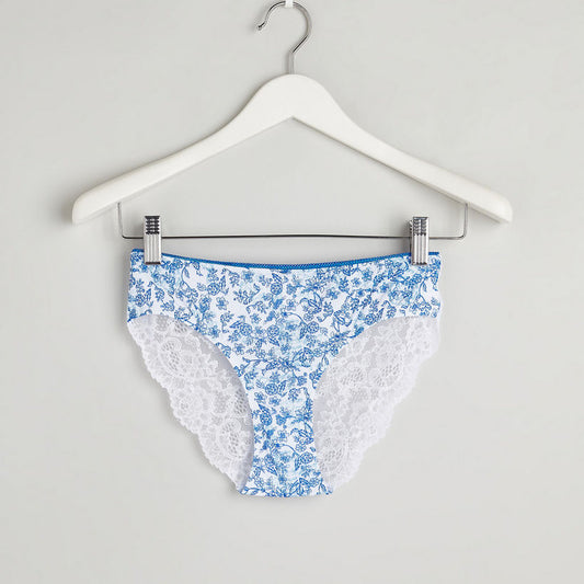 Printed Hipster Briefs with lace