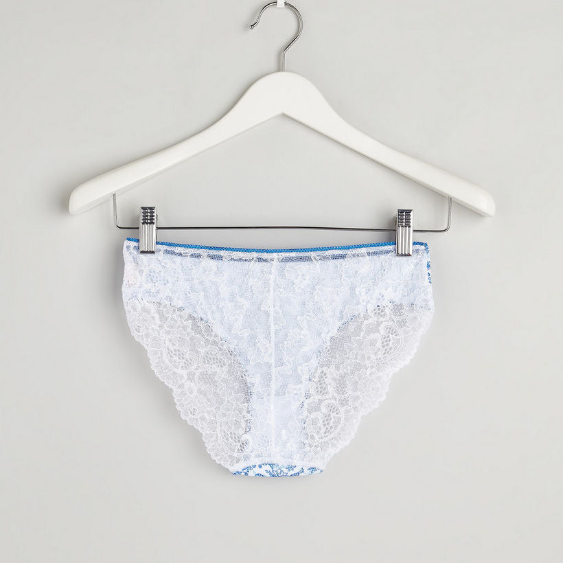 Printed Hipster Briefs with lace