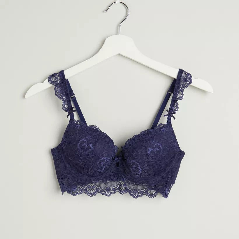 Lace Padded Push Up Bra Set