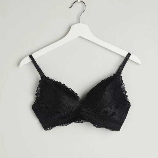 Lace Light Padded Non  Wire  Bra Set