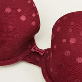 2 Polka Dot Padded Plunge Bra with Hook and Eye Closure