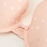 2 Polka Dot Padded Plunge Bra with Hook and Eye Closure