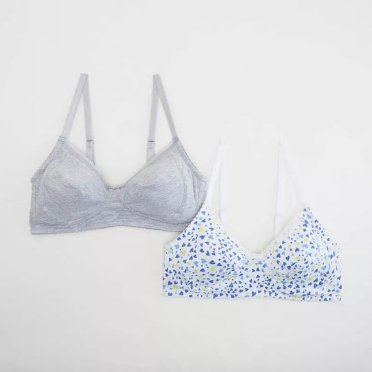 2 Assorted Bra with Hook and Eye Closure