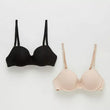 2 Padded Balconette Bra with Hook and Eye Closure