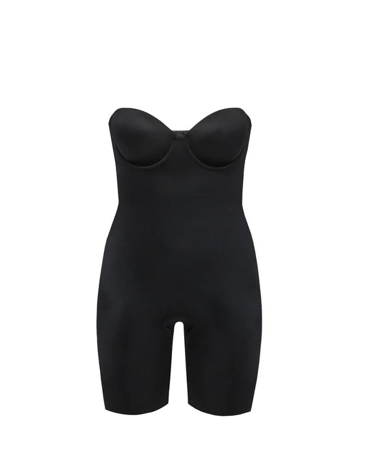 Suit Your Fancy Strapless Cupped Mid-Thigh Bodysuit