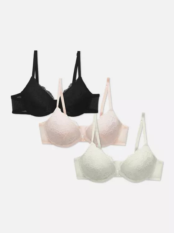 3pk Lace Push-Up Bras