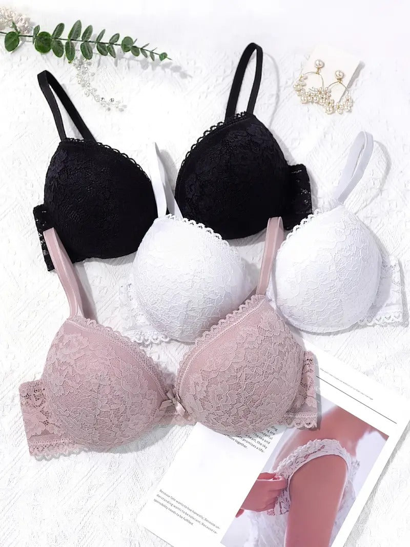 3pk Lace Push-Up Bras