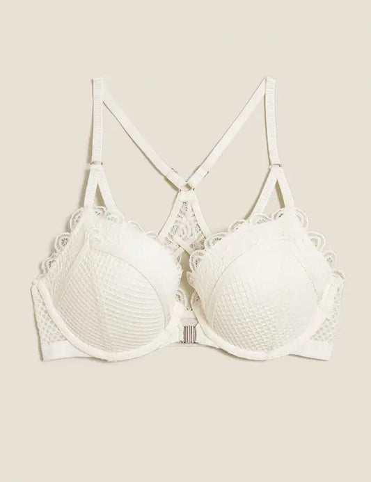 Cream Lace Padded Underwired Bra