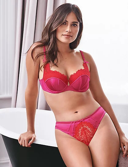 Satin & Lace Wired Push Up Bra