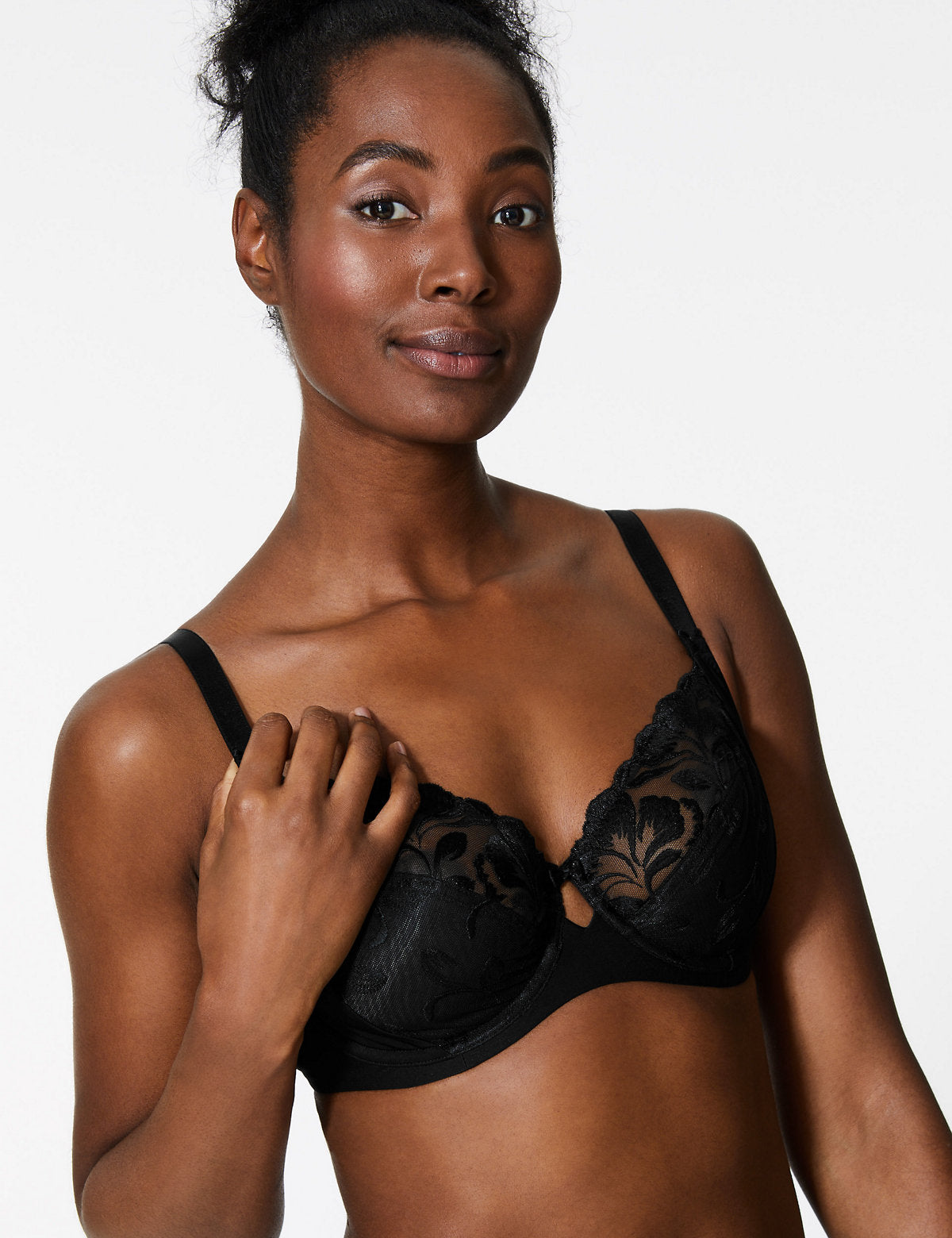 Olivia Embroidered Non-Padded Balcony Bra