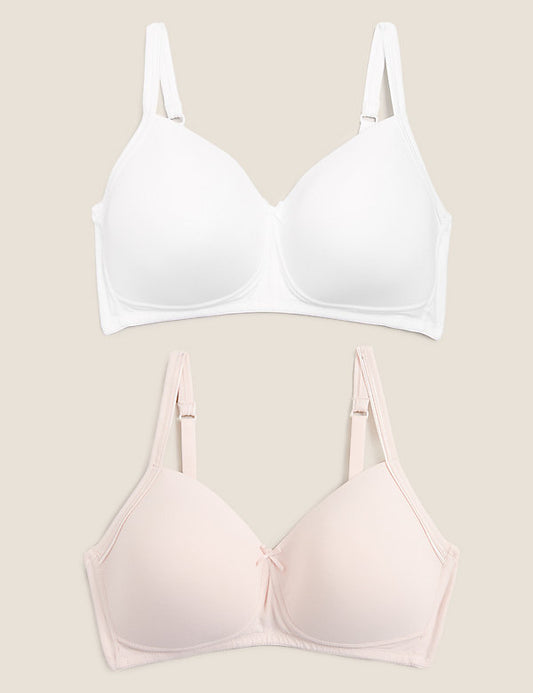 2Pk Cotton Padded T-Shirt  Bras