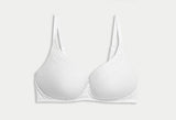 Cotton Plain Non Wire Neck  Bra Set