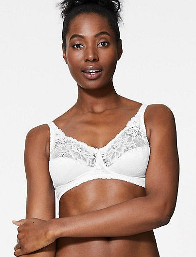 Jacquard & Lace Non-Padded Full Cup Bra Set