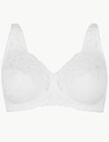 Jacquard & Lace Non-Padded Full Cup Bra