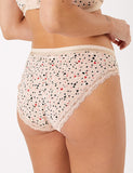 Cotton Rich Heart Print High Leg Knickers