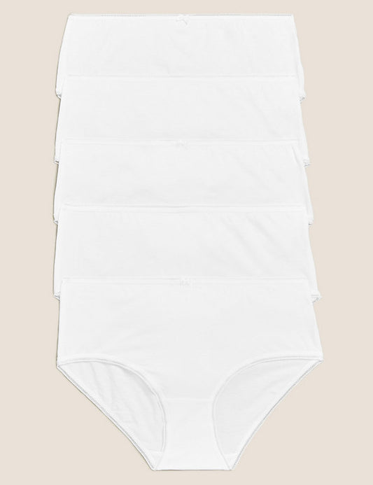 5pk Cotton Lycra® Midi Knickers