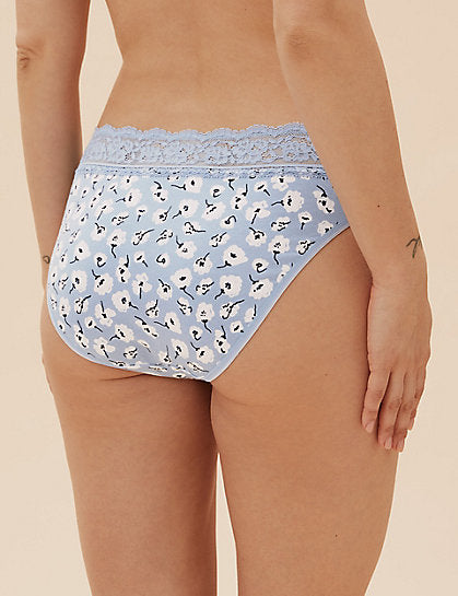 Cotton High Leg  Knickers