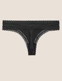 Microfibre & Lace Trim  Thongs