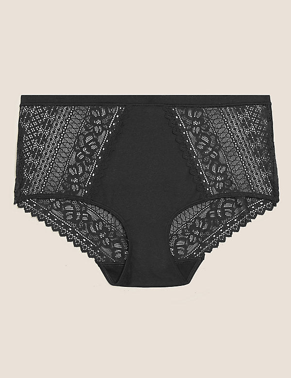 Sumptuously Soft™ Lace Trim High Rise Knicker