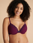 Lace Trim Underwired Plunge Bra