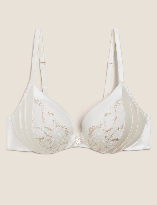 Silk & Lace Wired Plunge Bra