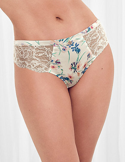 Silk & Lace Floral Brazilian Knickers