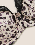 Silk & Lace Animal Print Balcony Bra