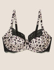 Silk & Lace Animal Print Balcony Bra Set