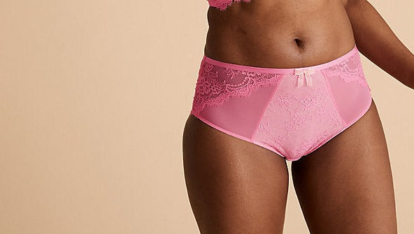 Eyelash Lace High Waist Brazilian Knicker