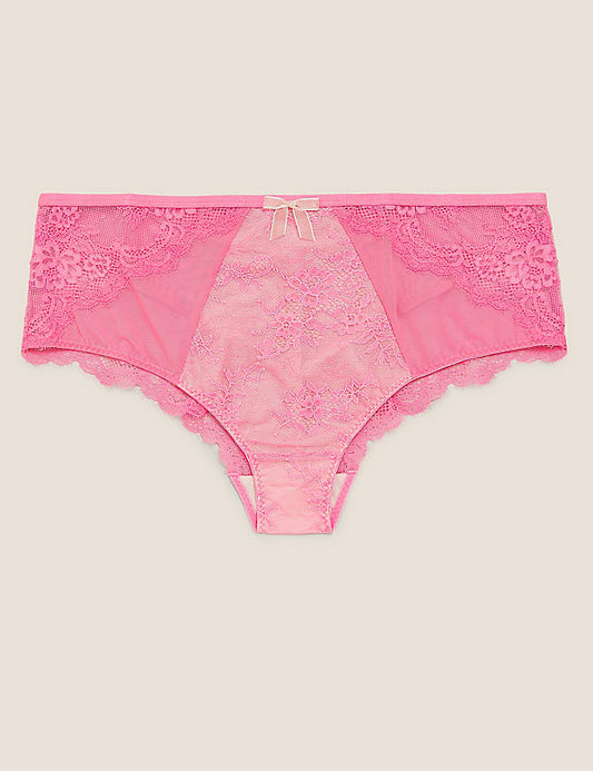 Eyelash Lace High Waist Brazilian Knicker