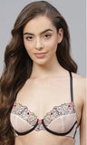 Floral Tattoo Embroidered Balcony Bra