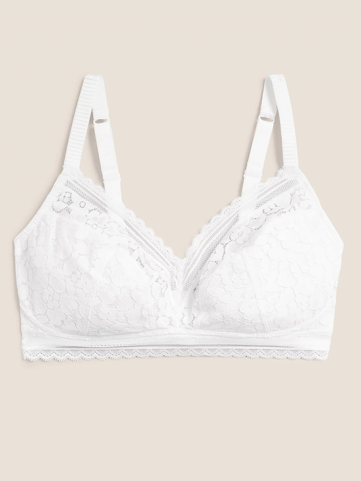 Cotton & Lace Non-Wired Full Cup Bralette Bra Set