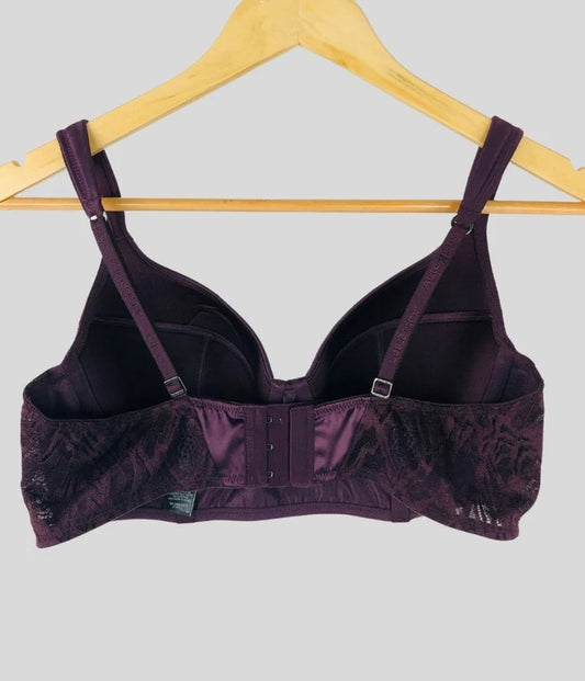 Purple Satin Longline Bustier Bra