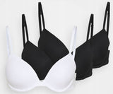 3pk Wired Plunge Full Cup T-Shirt Bras DD-E