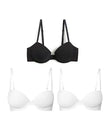 3pk Wired Full Cup T-Shirt Balcony Bras A-E