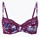 Lace Floral T-Shirt  Non Padded Balcony Bra