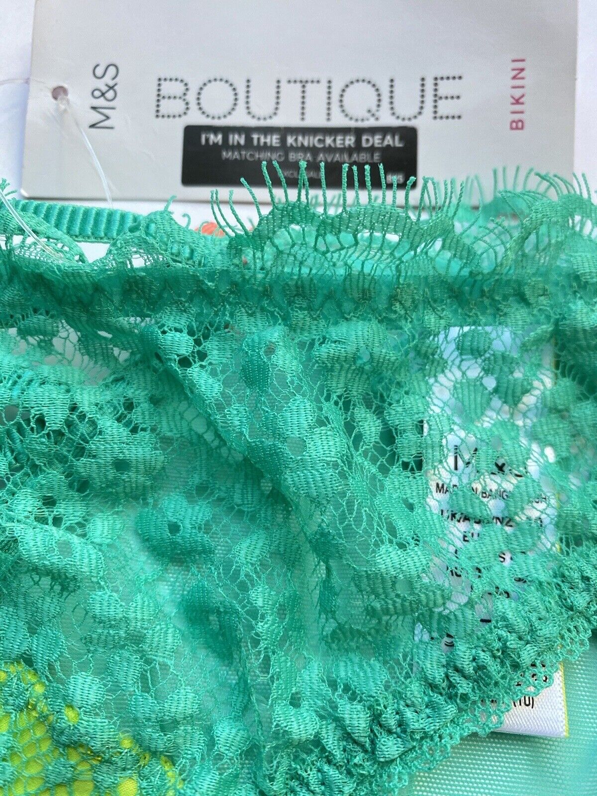 Green Lace Bikini Style Underwear  Bra Set